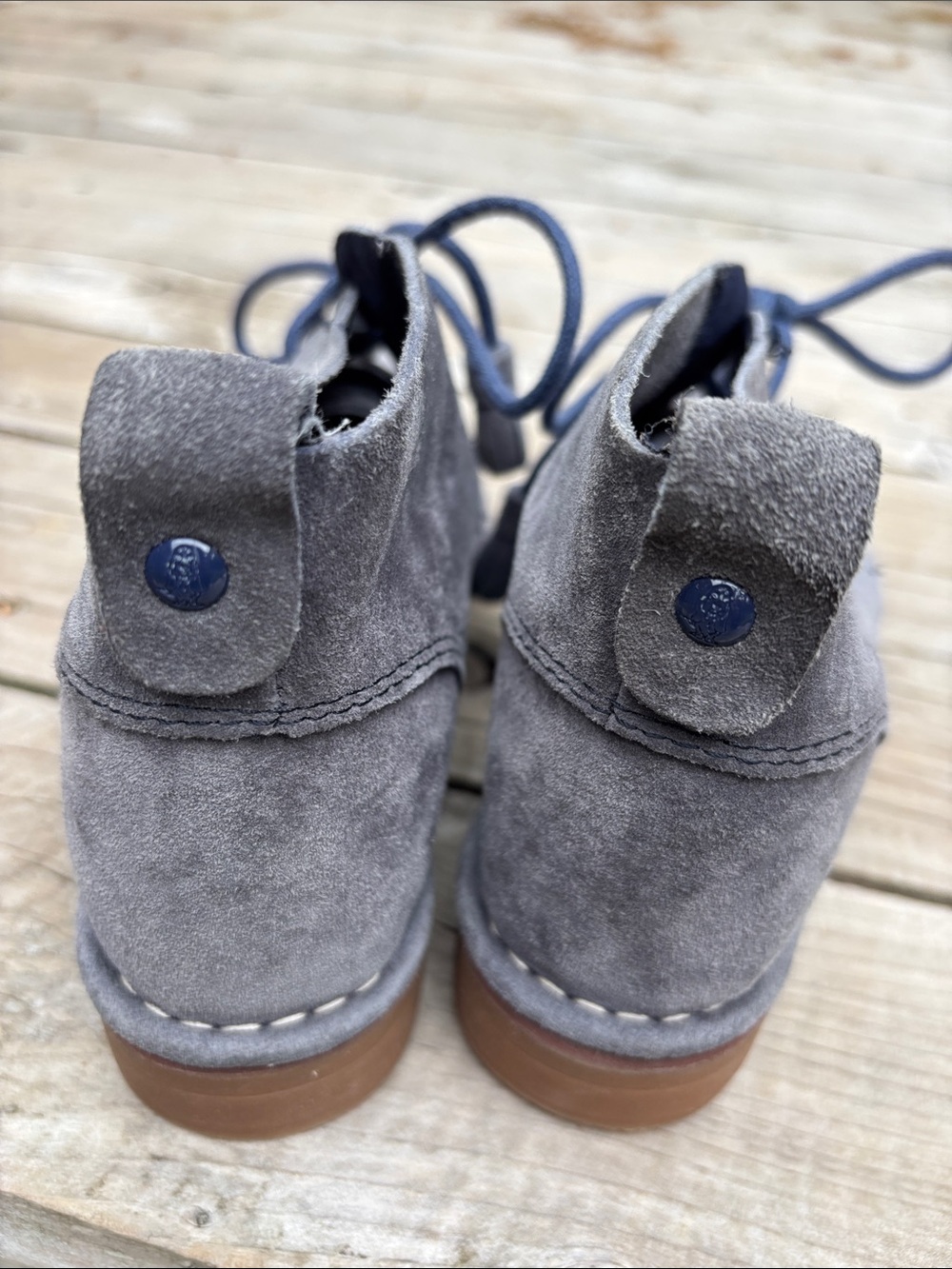 Hush Puppies Cyra Catelyn Smoke Gray Suede Lace Up Ankle Boots 6.5 - Picture 4 of 11